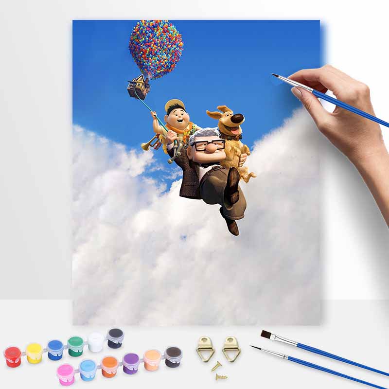Disney Up Characters Carl And Russell Digital Oil Painting Art Kit Hand Painted Home Decor 20x30cm