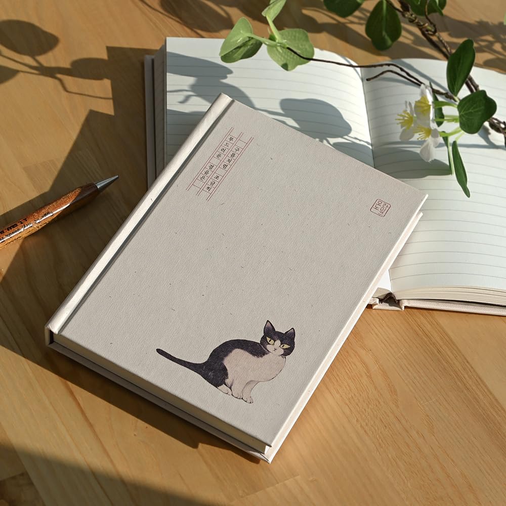 Monolike Journal For Beyond Minhwa Hardcover Lined Black Cat 192 Pages Notebook, - Hardcover, Diary, Academic,