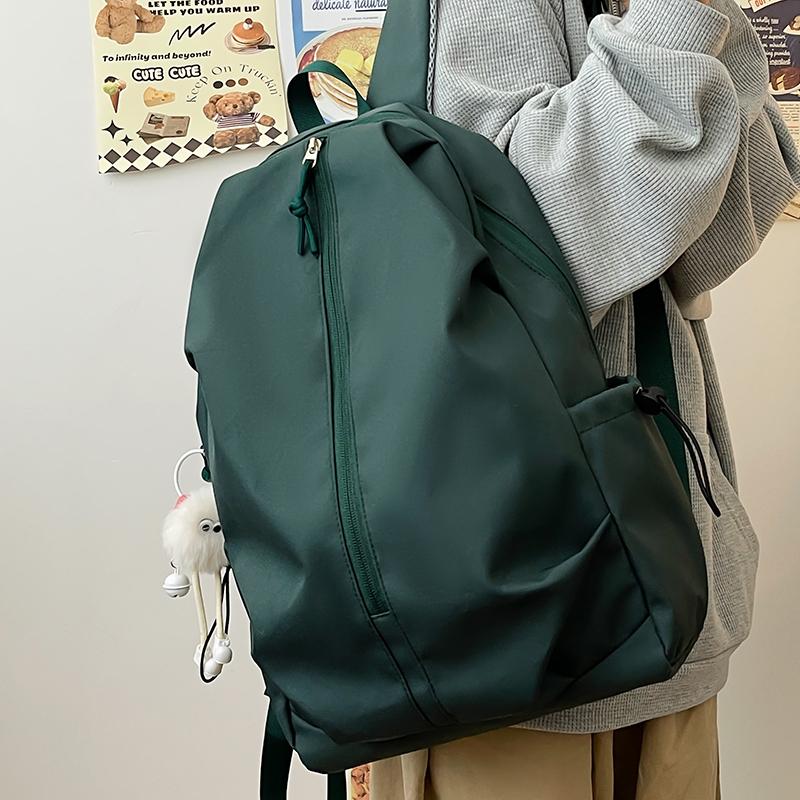 Schoolbag Women's Solid Color Backpack For Middle School Students