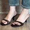 Designer Luxury Summer Fashion Women Open Toe Slippers Fashion Slip On Ladies Comfort Outdoor Low Heel Dress Slides