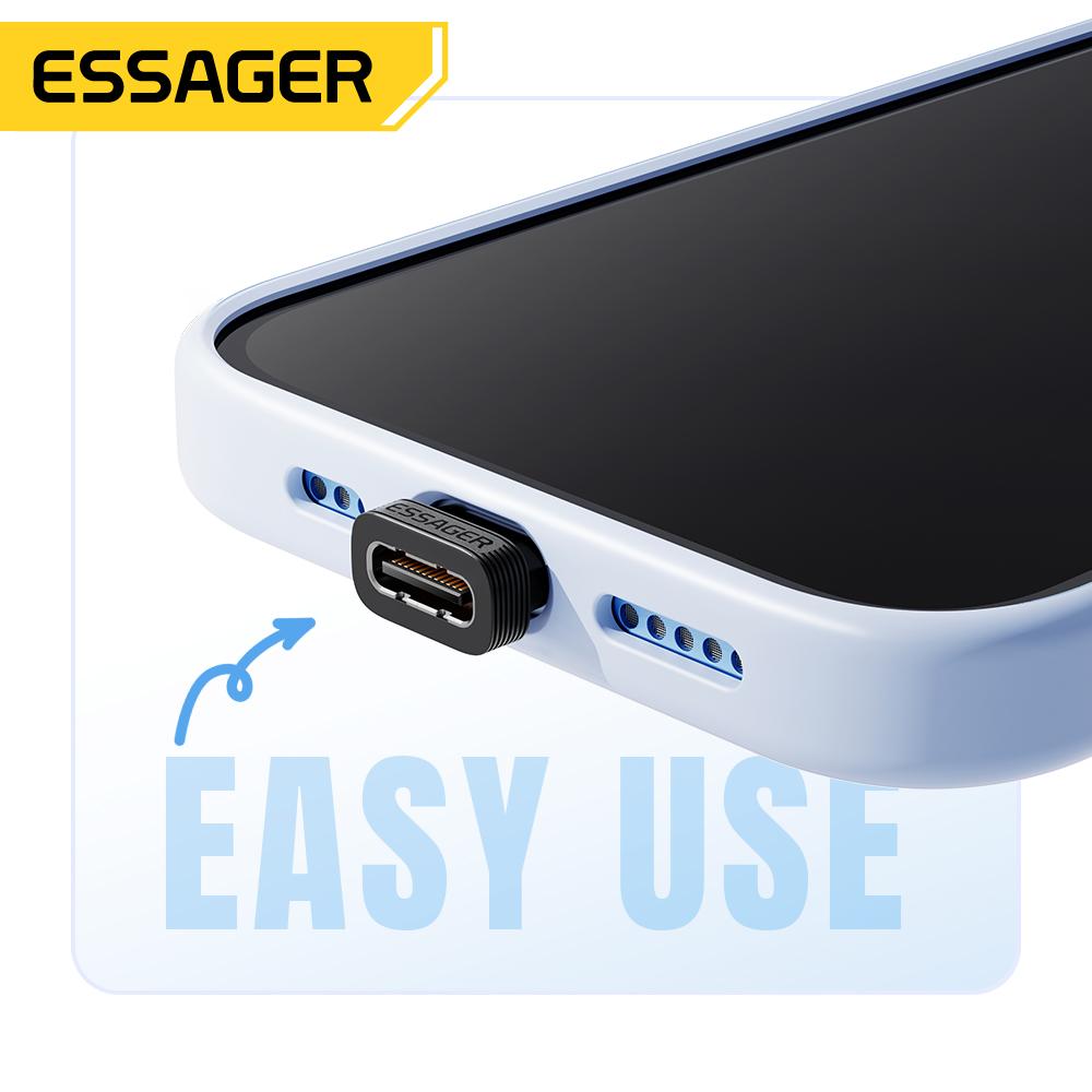 Essager Type C Dust Plug Type C To Type C OTG Adapter Supports Charging&Data Transfer Protective Plug For iPhone Samsung Xiaomi