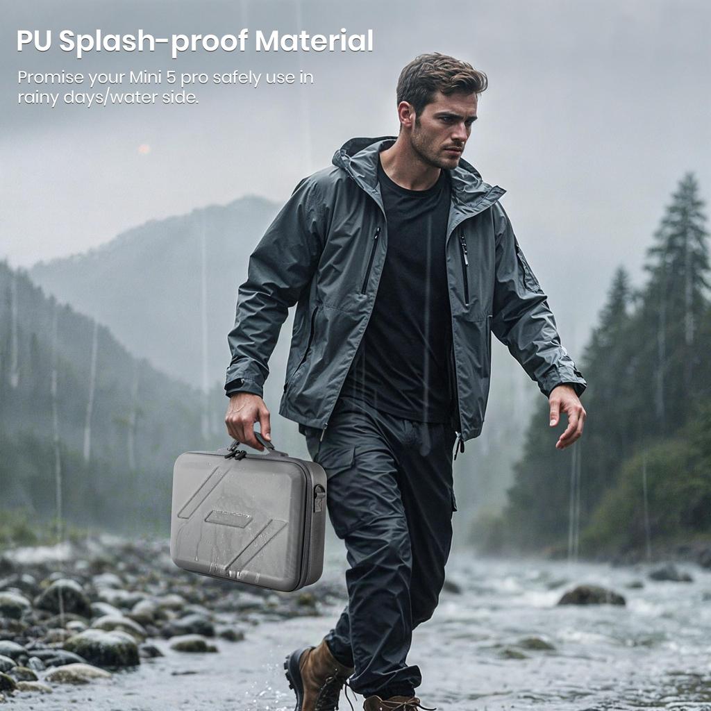 STARTRC DJI Mini 5 Pro Case, Mini 5 Pro Fly More Combo Bag, Portable Drone Bag, PU Case, Accessories, Portable Carrying Case, Water-Resistant, Full