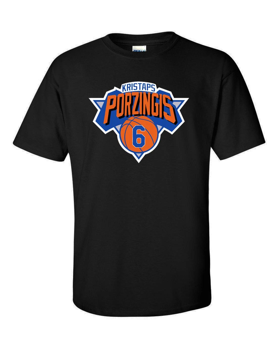 BLACK Kristaps Porzingis New York Knicks Logo T-shirt S-5XL XS