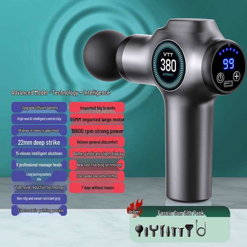 אקדח עיסוי VTT - דגם 99, אקדח עיסוי מקצועי להרפיית שרירים 99 הילוכים