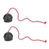 2pcs No Slip Cue Tip Chalk Billiard Pool Cue Chalk Holder with Cord for Snooker Pool (Black)