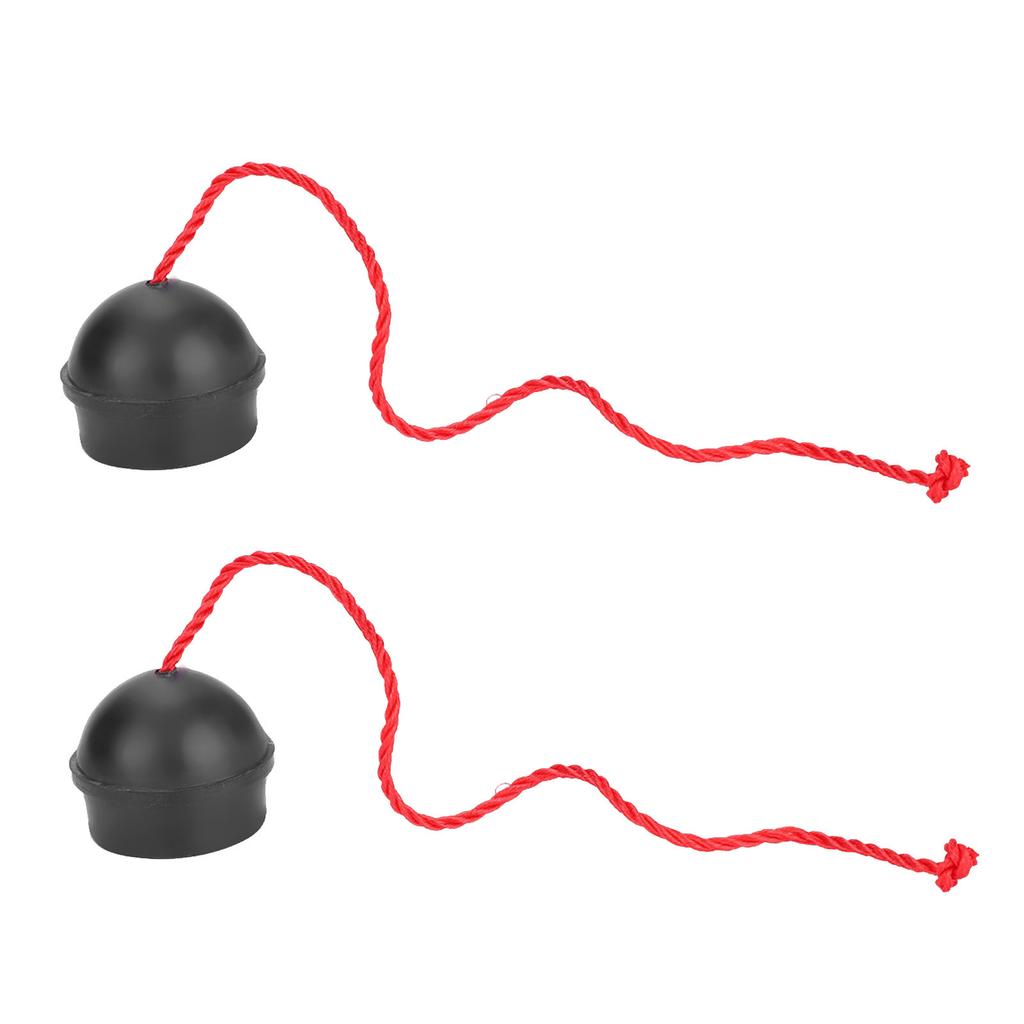 2pcs No Slip Cue Tip Chalk Billiard Pool Cue Chalk Holder with Cord for Snooker Pool (Black)