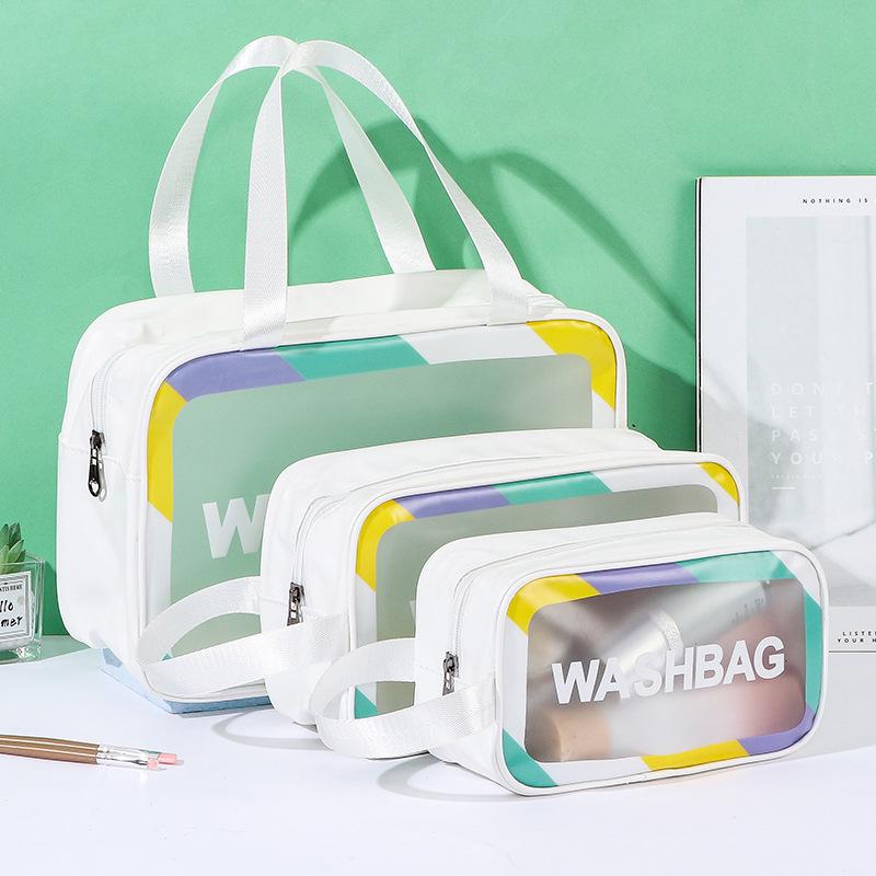 Large Capacity Waterproof PVC Travel Toiletry Bag - Transparent Cosmetic Storage Bag