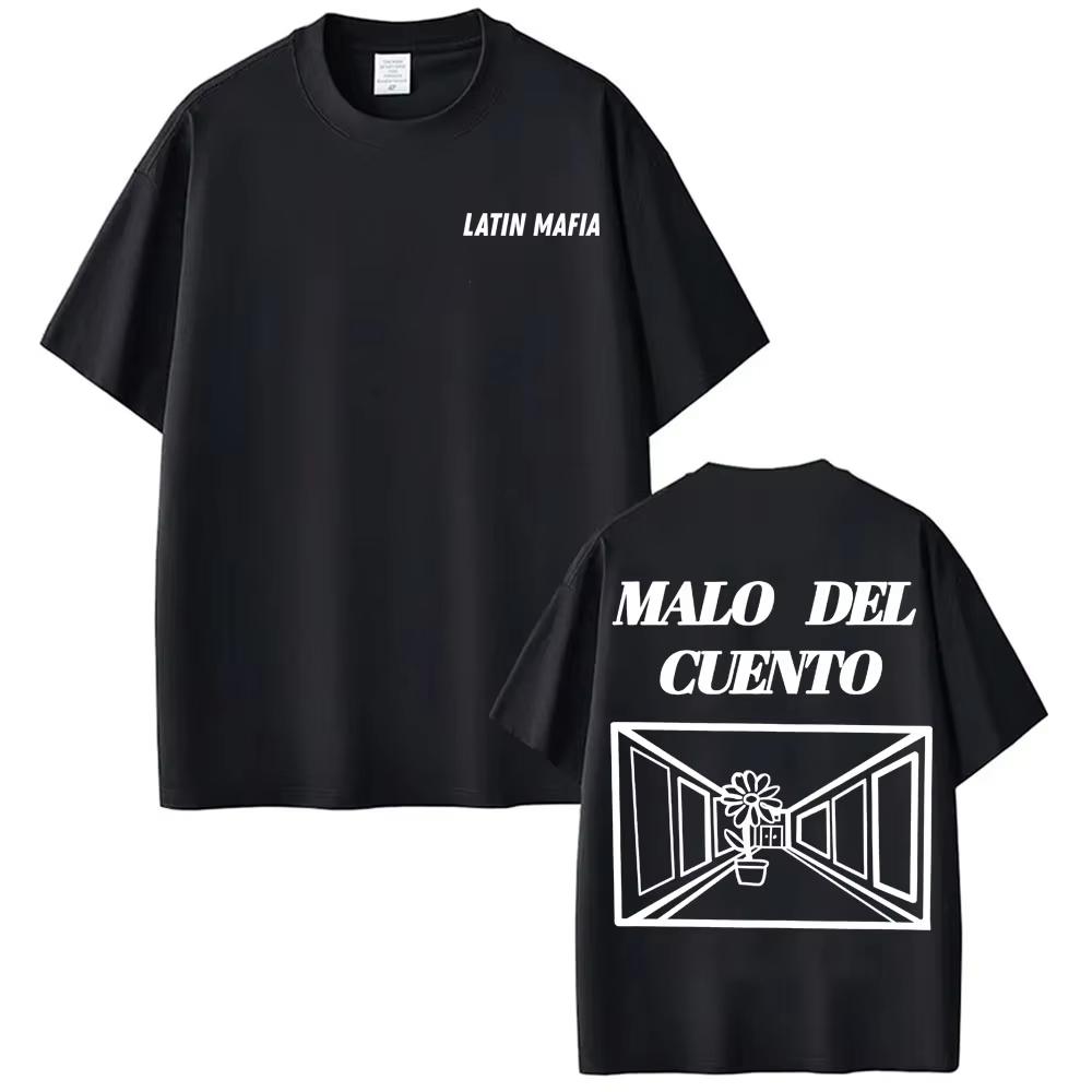 

Band Latin Mafia Malo Del Cuento Graphic Tee Shirt Unisexs Women Casual Crewneck Tee Harajuku Vintage Gothic Tshirt Hip Hop S
