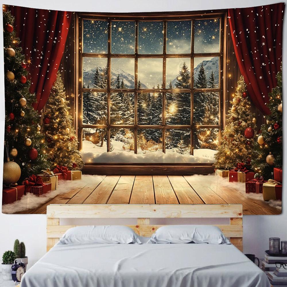 Christmas Tree Tapestry Festival Decoration Background Poster Christmas Gift Home Decoration Living Room Fabric Mural