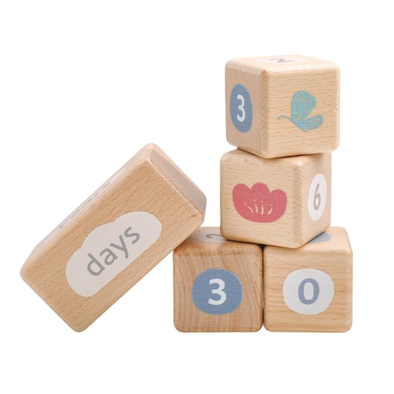 

Wood Infant Developmental Stage Photography Tool Portable Nursery Decors For First Year Memory Capture Props 1