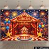 2D Circus Tent Photo Backdrop, Carnival Night Party Banner, Baby Shower & Birthday Decor