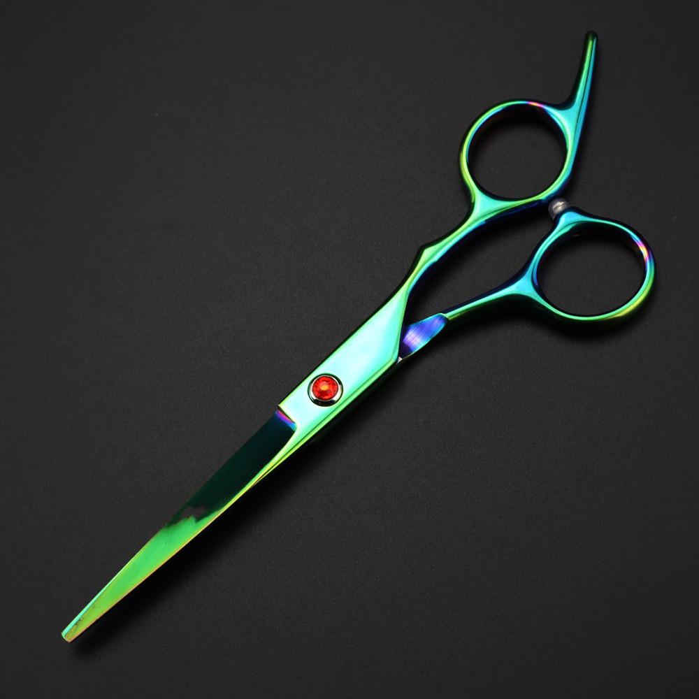 Professional 6 '' Scissor Red Gem Hair Cutting Scissors Haircut Thinning Barber Tools Cut Shears Hairdresser Scissors