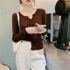 Fall Winter V Neck Knit Top Women Thin Long Sleeve Solid Short Cover Up Slim Sweater Cardigan Coat