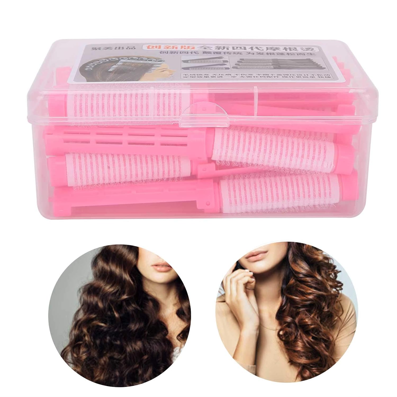 20pcs Perm Rods, Loose Curly Hair Styling Perm Rods, No Indentation Hair Perm Rods for Ladies Hair Styling Design(Pink)