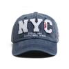 Vintage Big Letter NYC Baseball Cap Men Cotton Washed Spring Autumn Visor Soft Snapback Hat For Women