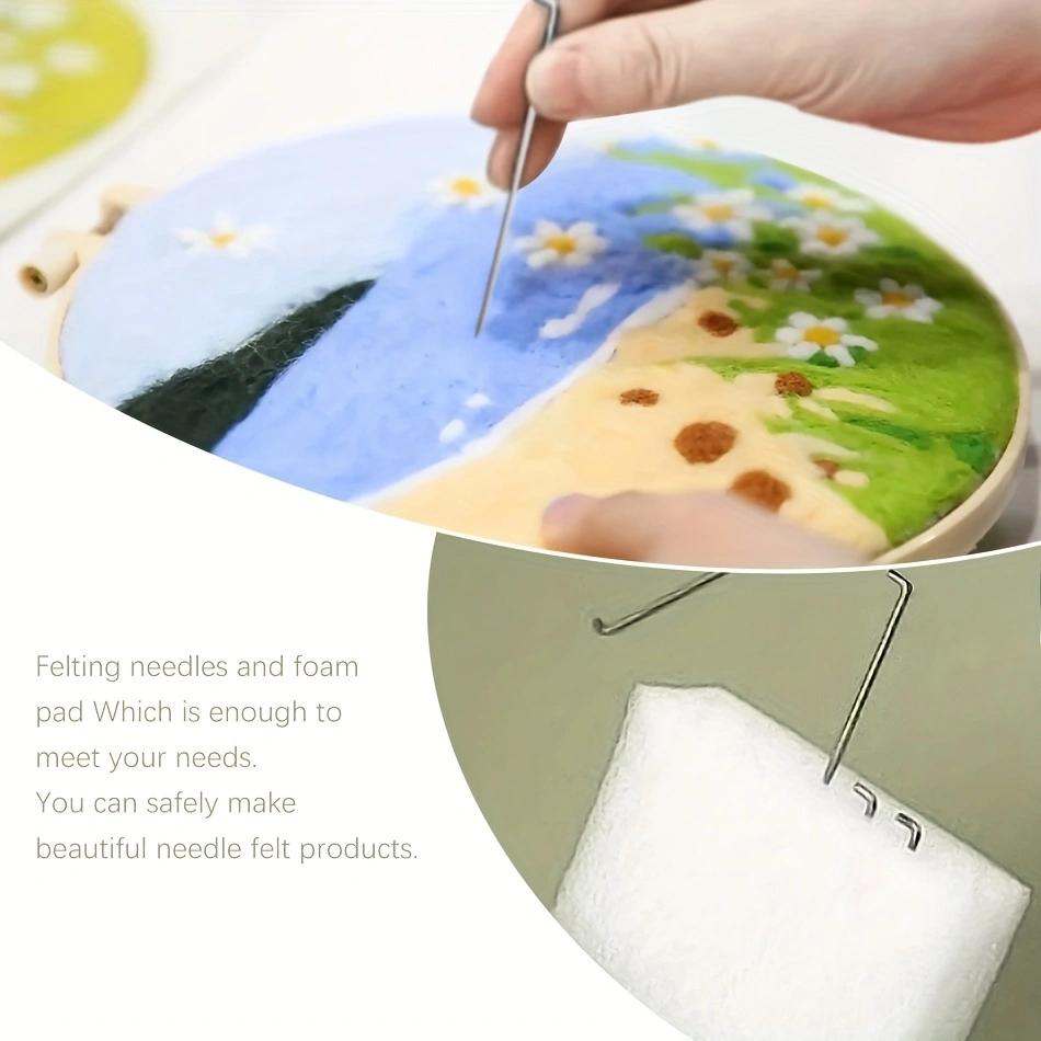 For CHENISTORY DIY Wool Felting Painting Embroidery Frame Handmade Needle Wool Painting Picture Home Decors Crafts Canvas