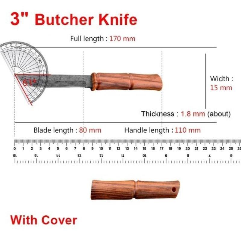 Home Friut Paring Knife Hand Meat Knife Delicate Bamboo Design Portable Fruit Stainless Steel Knife Kitchen Accessories