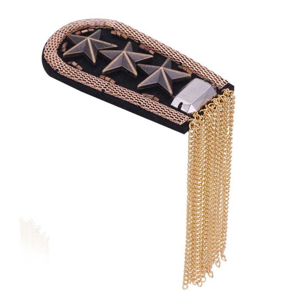 Armband Epaulet Tassel Chain Shoulder Board Punk Brooch Star Shoulder Flash Breastpin Pin Fringe Shoulder Mark Cosplay