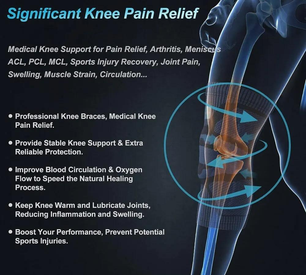 1 buc Genunchiere pentru ameliorarea durerii de genunchi, cu stabilizatori laterali, tampoane cu gel, pentru ruptură de menisc, dureri articulare, recuperarea după leziuni, unisex
