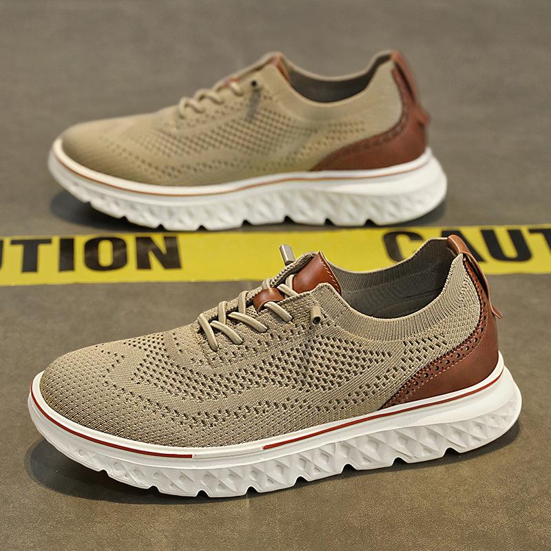 

Spring and Autumn Trend Flying Weaving Breathable Casual Sneakers Soft Soles Comfortable and Lightweight Men s Running Shoes Fashion Versatile Trend 39