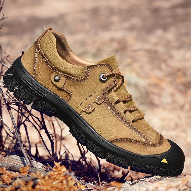 Men's Casual Shoes 2024 Trend Luxury Men's Shoes Low Thick-soled Sneakers Men Genuine Leather Outdoor Hiking Footwear Handmade