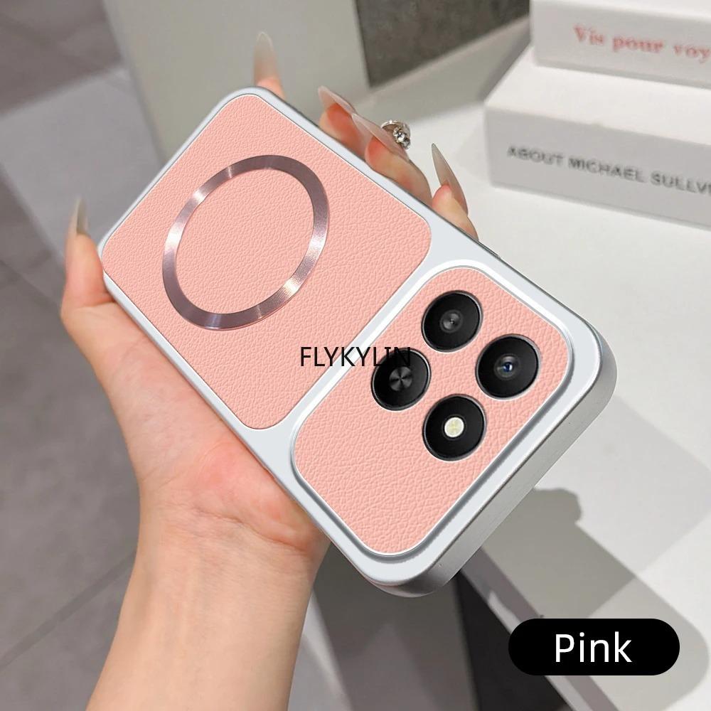 For Magsafe Phone Case For Motorola G56 G86 G14 G15 G32 G35 G52 G82 G10 G20 G30 Candy PU Lambskin Leather Shockproof Soft Cover
