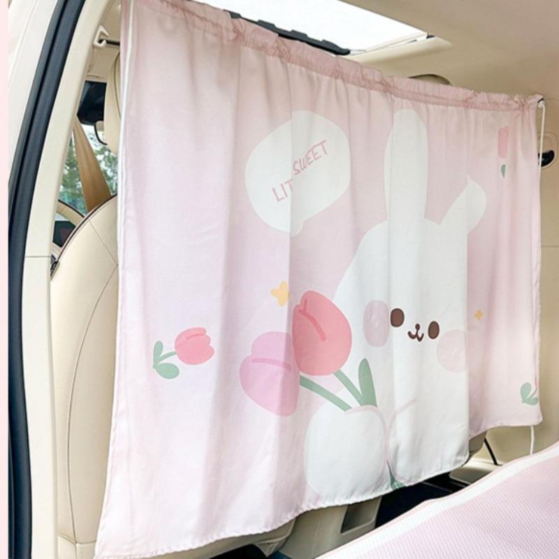 Car Privacy Curtains Universal Car Divider Curtain Between Rear Seat Auto Blackout Push-Pull Anti-Peep Curtains Car Sun Shades
