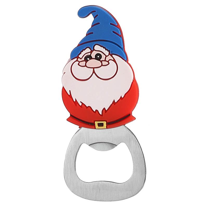 Christmas Pattern Bottle Opener Santa Snowman Elk Beer Eagle Silicone Stainless Steel Beer Openers Refrigerator Magnet Opener