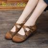 Letnie damskie letnie skórzane miękkie podeszwy marki Love Ycodo Wygodne mokasyny i sandały
