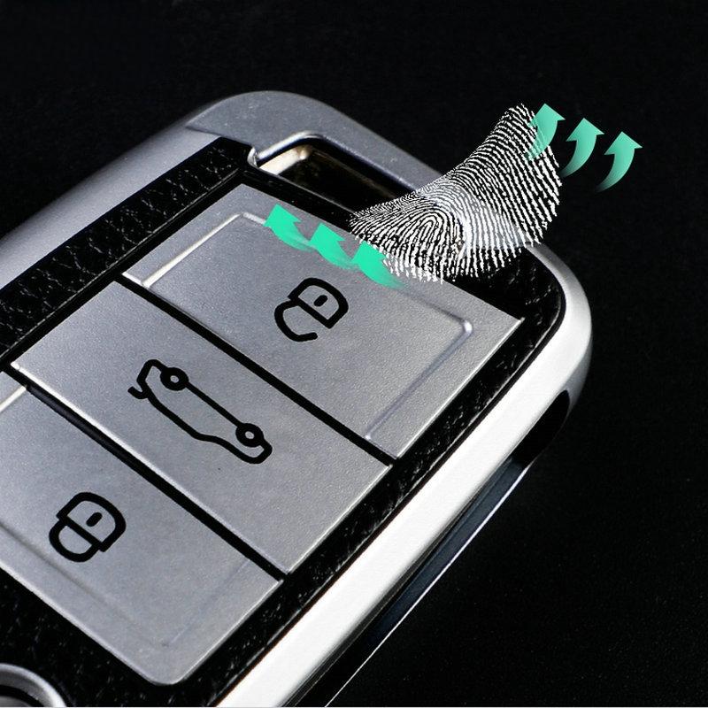 Per Volkswagen VW Polo Golf7 MK7 Tiguan per Skoda Octavia Kodiaq Karoq per Seat Ateca Custodia per Chiave Auto Copertura Borsa Portachiavi Protettore