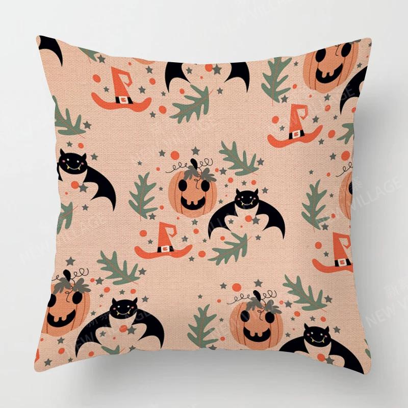 Decorative Cushion Home Living Room Decor Throw Pillow Cover Plant Halloween Autumn Funny