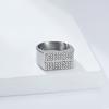 Hiphop Stainless Steel Shinny Zircon Cross Ring for Men PVD Gold Plated Jewelry