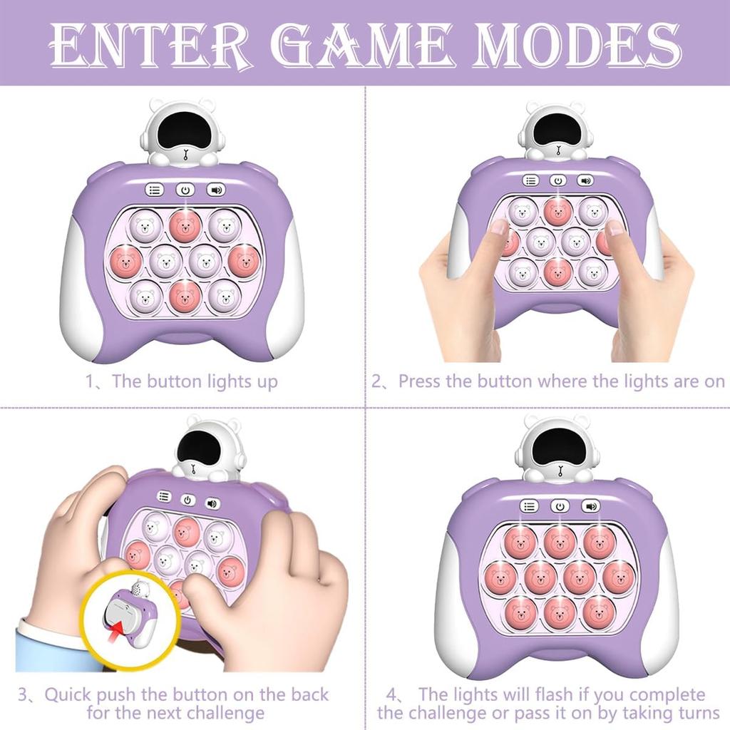 Joc rapid de împingere, Pop Fidget Light Up It Pocket Game pentru copii cu vârste între 3-12 ani, jucărie de joc senzorială portabilă cu 4 moduri de petrecere Joc rapid de împingere Jucării Fidget