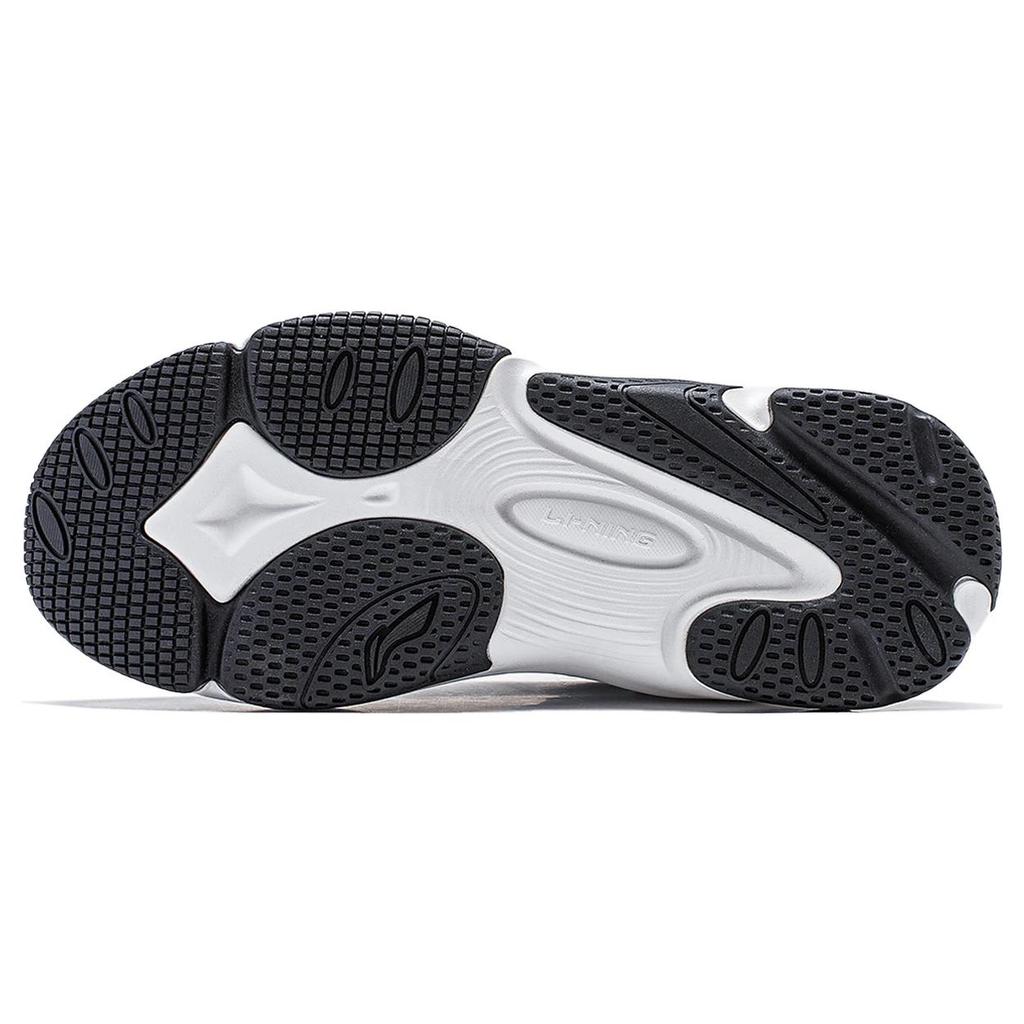 Li Ning Wing Style Cushioning Slip Resistant Abrasion Resistant Support Low Top Casual Shoes Women's Black White AGCT462-3
