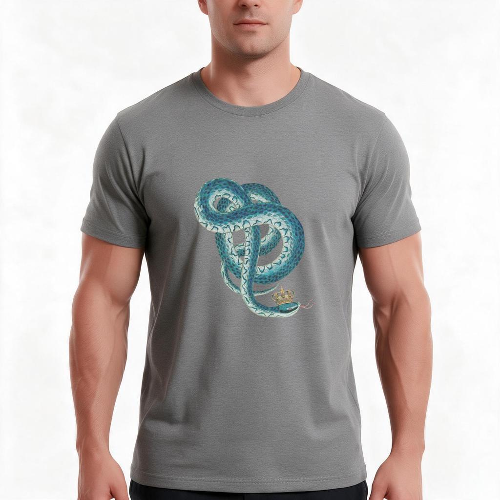 King Snake Tshirt Summer Casual Cotton Tee Oversized Streetwear Tops Vintage Graphic Print Loose Fit Short Sleeve