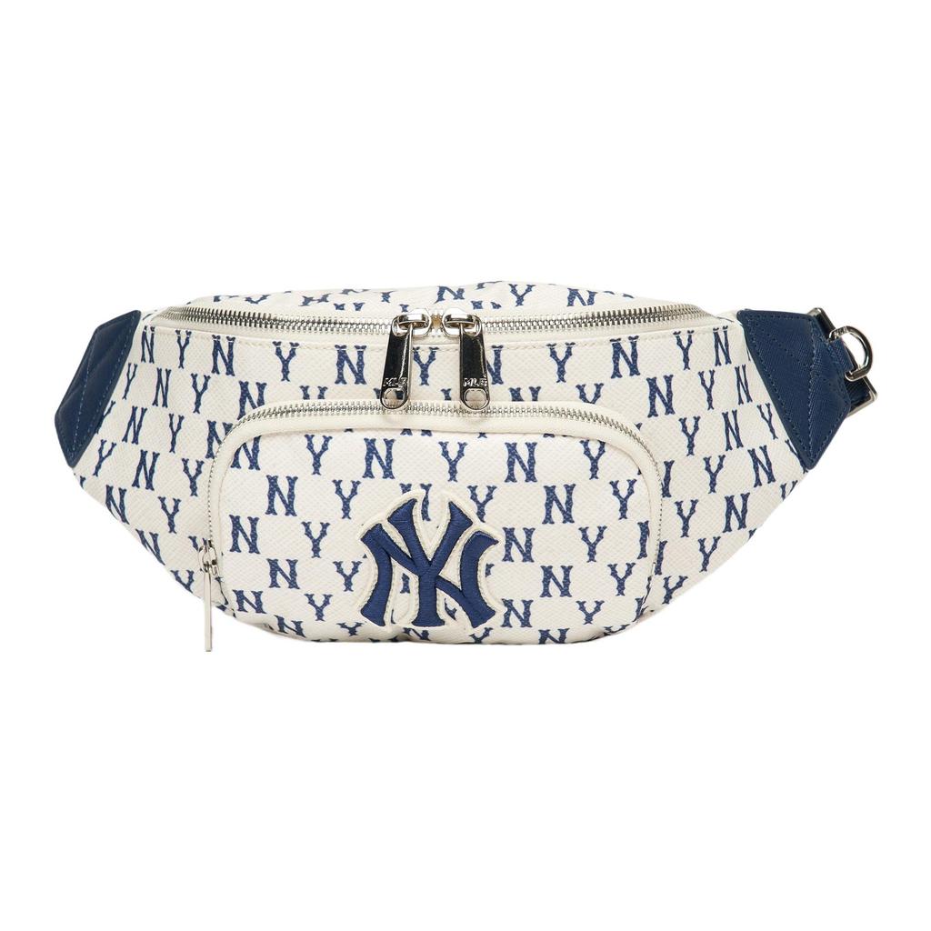 New MLB Monogram Collection Polyester Combo Bag, One Shoulder Crossbody Fanny Pack Regular Unisex Cream White 3AHSM012N-50CRS