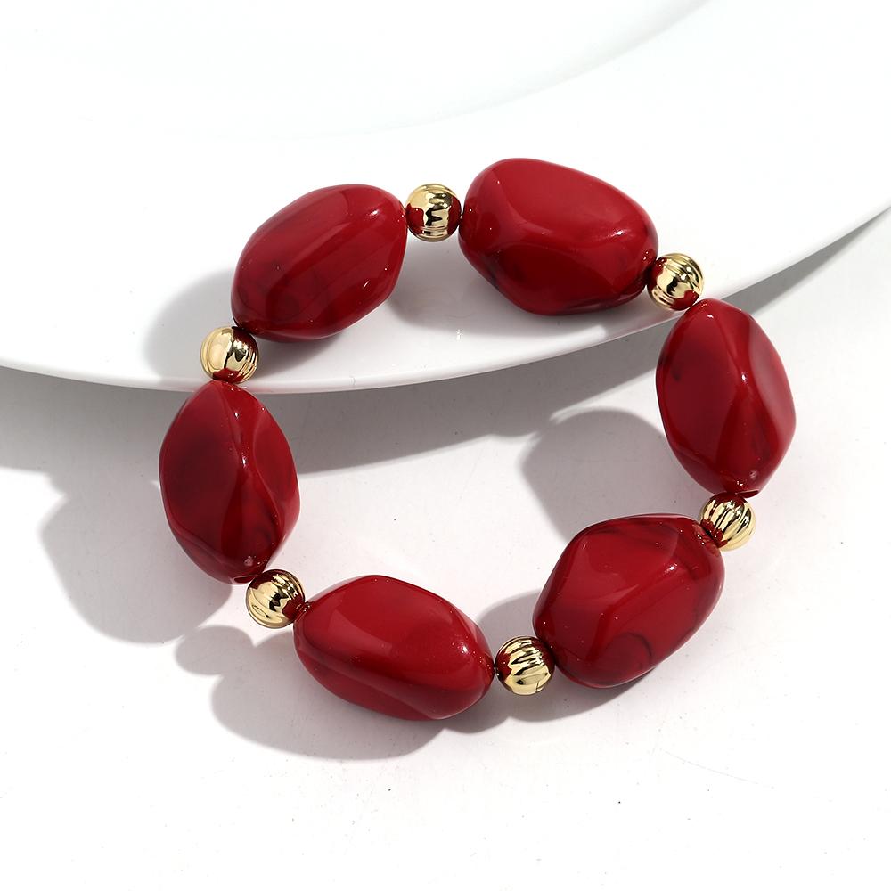 Boho Resin Irregular Beaded Bracelet for Women Men New Trendy Multicolor Acrylic Geometric Strechy Bracelets Jewelry Gifts