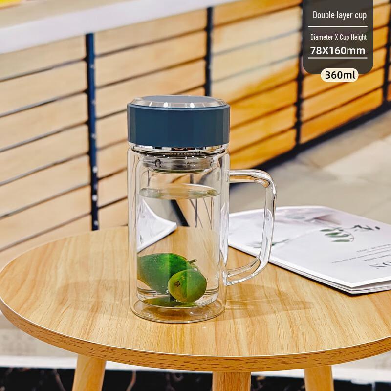 Shangqi Double-Wall Glass Tea Mug with Handle