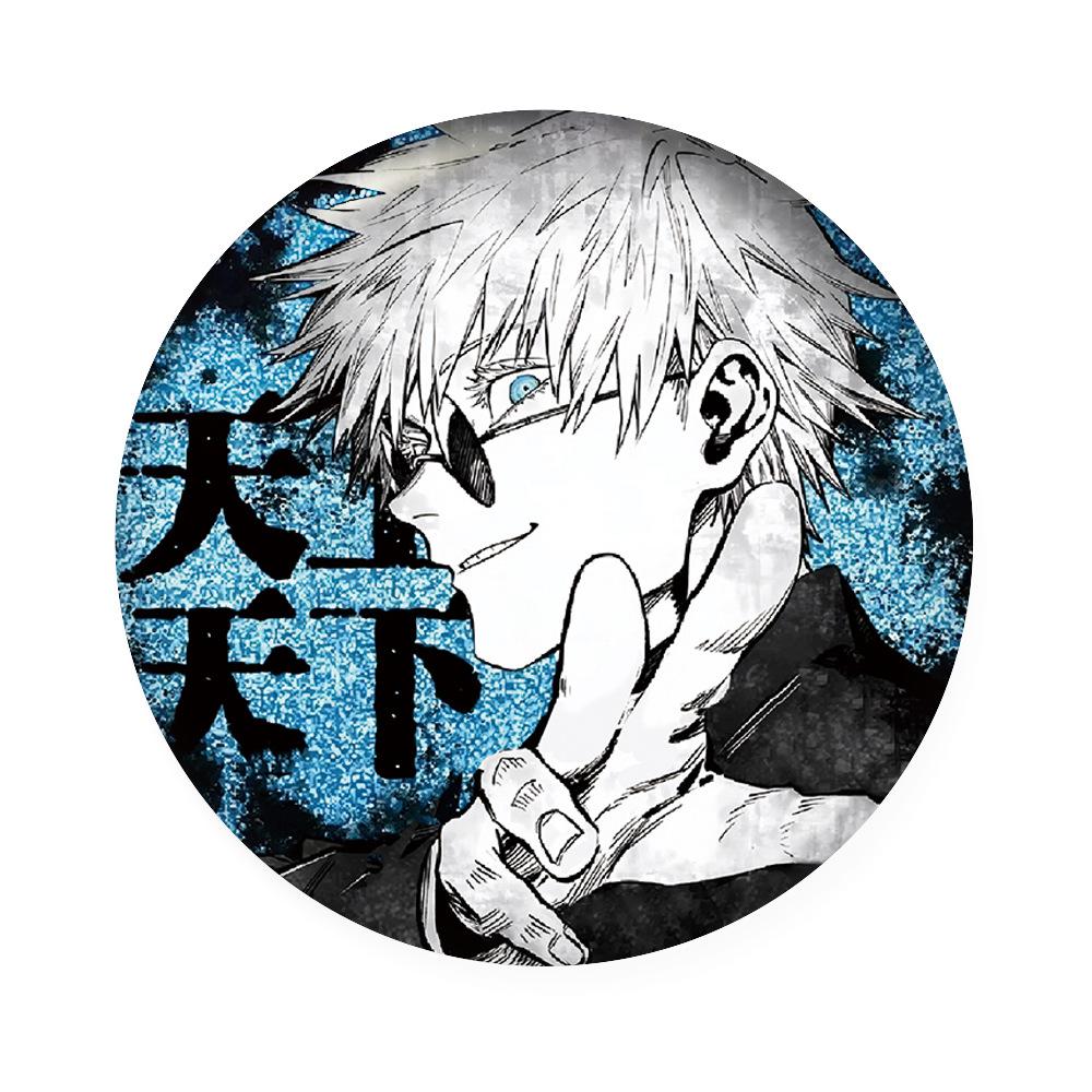 Kaisen Jujutsu Gojo Satoru Spilla Laser 58mm Anime Oggetto da Collezione Merchandising Carino Personaggio Cartone Animato Accessori Per Fan Regali