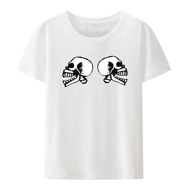 Flame Skull Head Punk Print TShirt Women And Unisex The Offspring Band Hiphop Streetwear Fashion Cool Camisetas Plus Size Tops