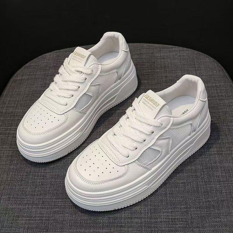 

Little white shoes women s summer 2025 new mesh breathable women s shoes muffin thick baseplate shoes versatile heightening single shoes tide 40