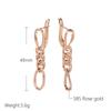 New Glossy  Rose Gold Long Earrings For Women Lovely Hollow Geometry Metal Earrings Cute Gift Fashion Vintage Jewelry