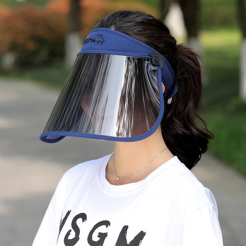 Women Adjustable Uv Protection Sun Visor With Wide Face Shield For Beach Hiking Summer Activities