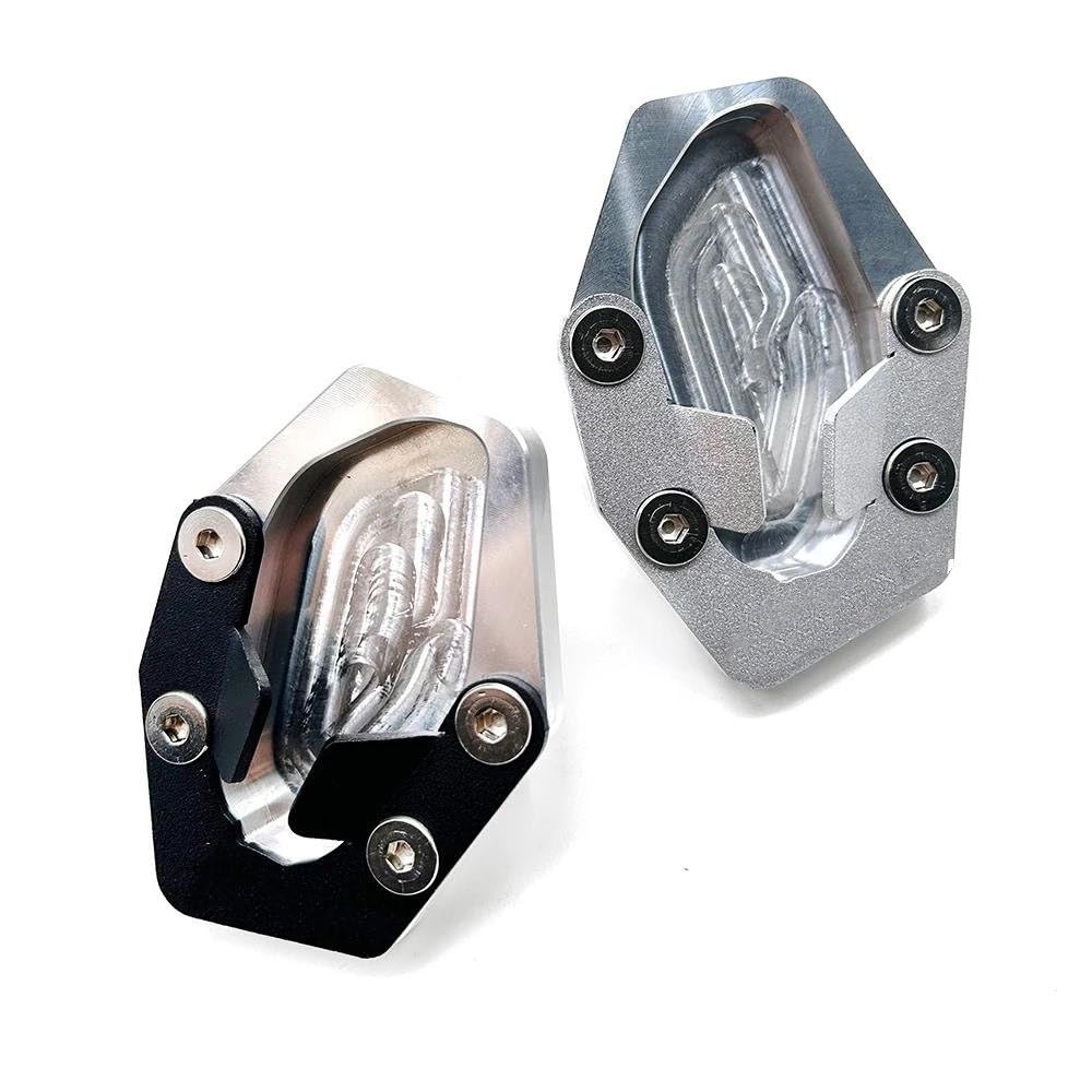 Expand Himalayan 450 2024 2025 Motorcycle Footside Stand Enclosure Plate Pad Kickstand Extension (Silver)