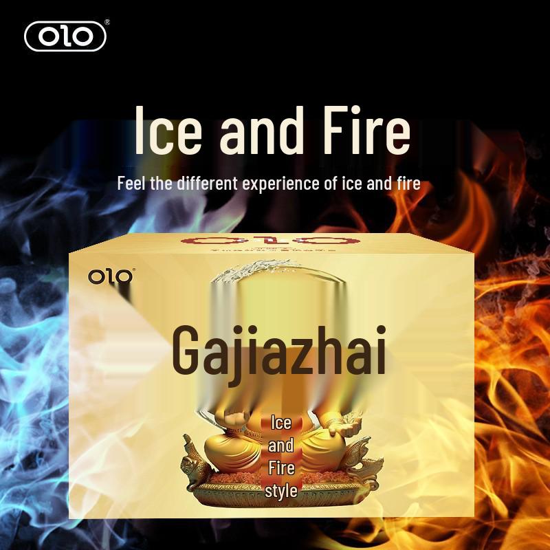 OLO 10-Pack Ice & Fire Condoms for Adults - God/Goddess Pleasure Series
