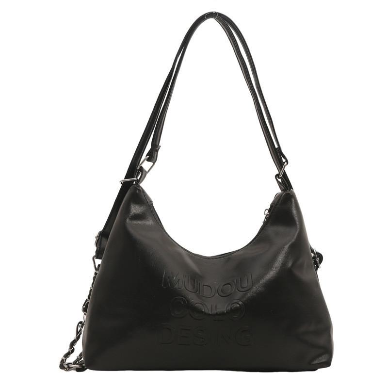 Trendy 2024 Women's Dual Shoulder Strap Tote Bag With Chain And Zipper Closure