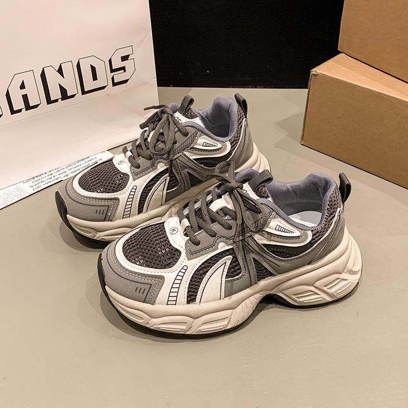 

Летние открытые кроссовки на платформе, сетчатые дышащие, повседневные, женские универсальные, красные Ankola 40 серый