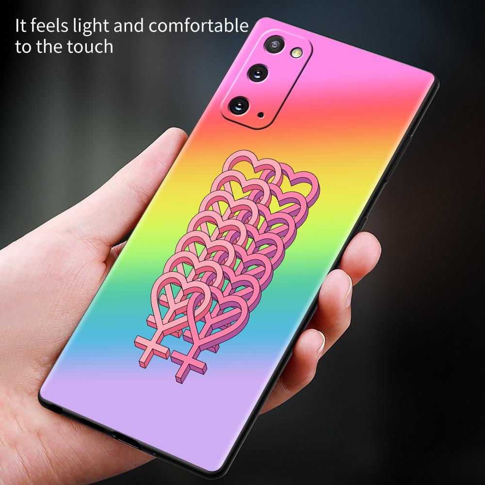 Lesbian LGBT Pride Soft Black Case For Samsung Galaxy S21 Ultra S20 FE S10 Plus S10e S9 S8 S7 M51 M31 Silicone Shell Phone Cover