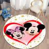 Minnie and Mickey Mouse print round rug, Valentine's Day, anniversary floor decoration, wedding room rug