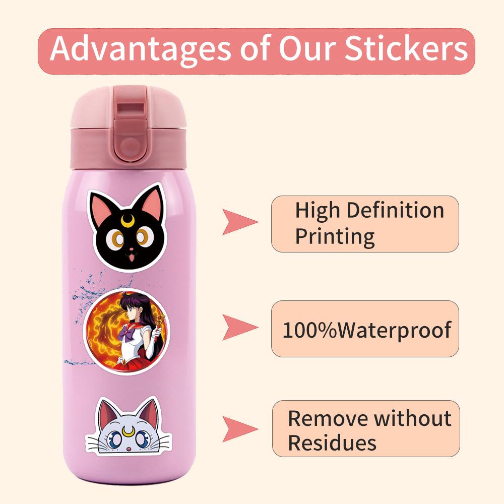 55 Yeni Sailor Moon Çizgi Film Grafiti Çıkartmaları Scooter Bavul Kendin Yap Çıkartmaları